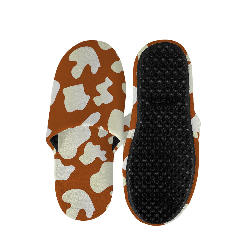 Chocolate And Milk Cow Print Slippers