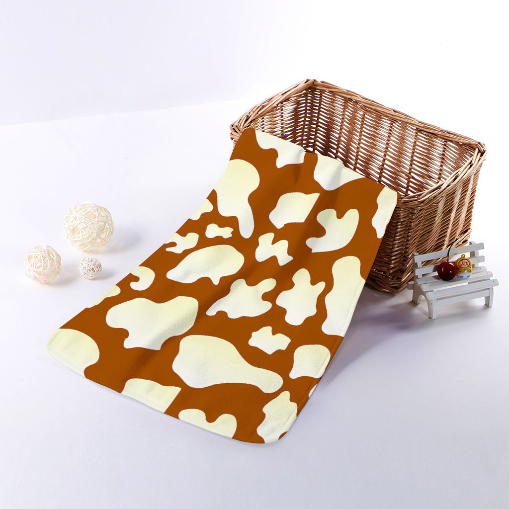 Chocolate And Milk Cow Print Towel