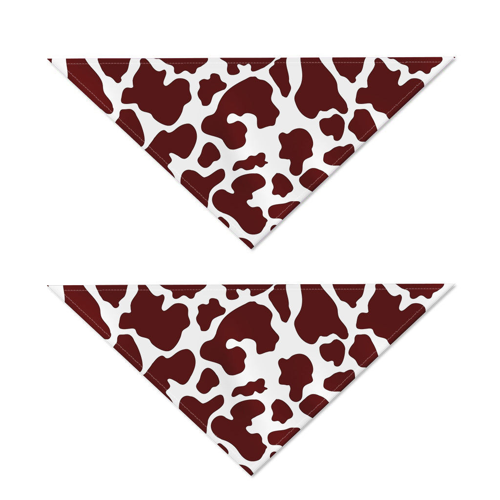 Chocolate Brown And White Cow Print Dog Bandana