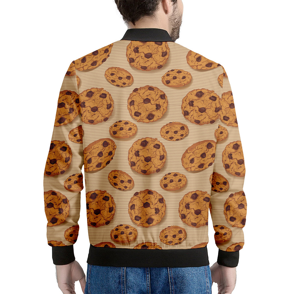 Chocolate Chip Cookie Pattern Print Men's Bomber Jacket