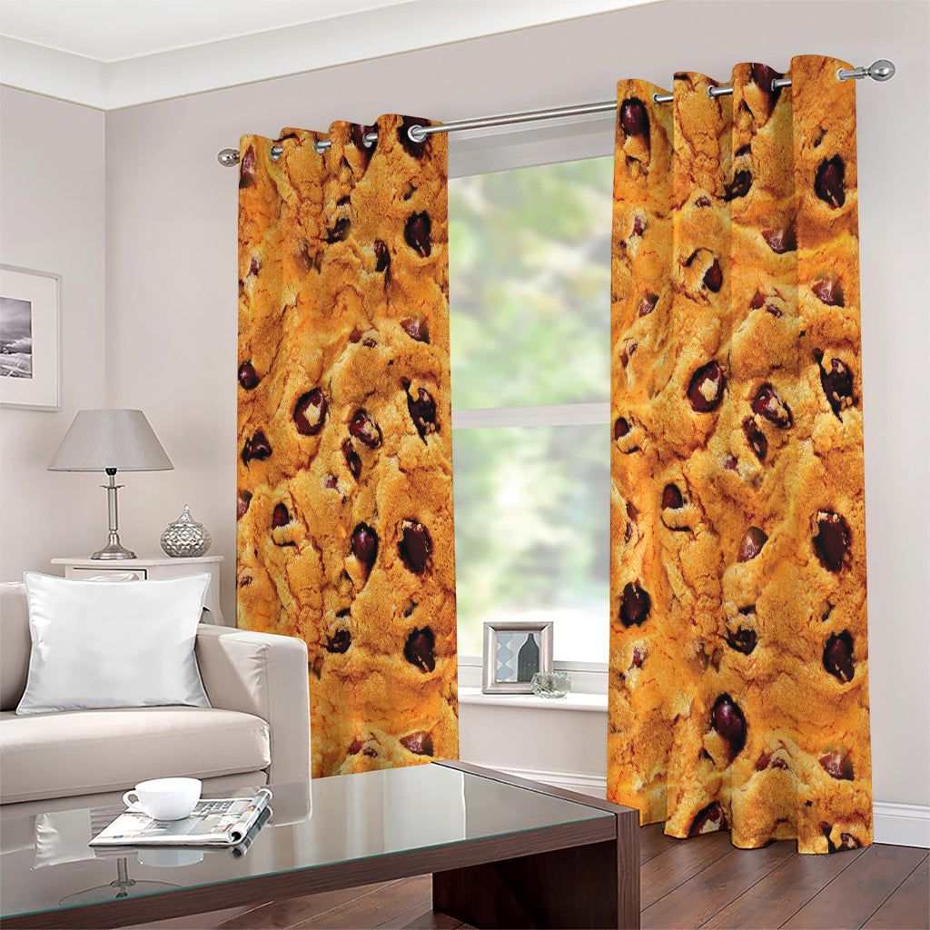 Chocolate Chip Cookie Print Extra Wide Grommet Curtains