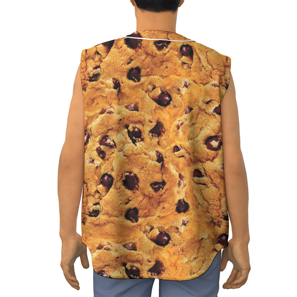 Chocolate Chip Cookie Print Sleeveless Baseball Jersey