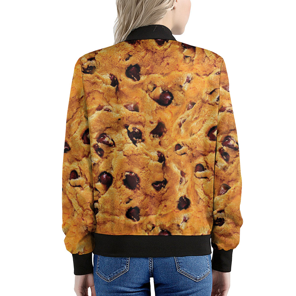 Chocolate Chip Cookie Print Women's Bomber Jacket