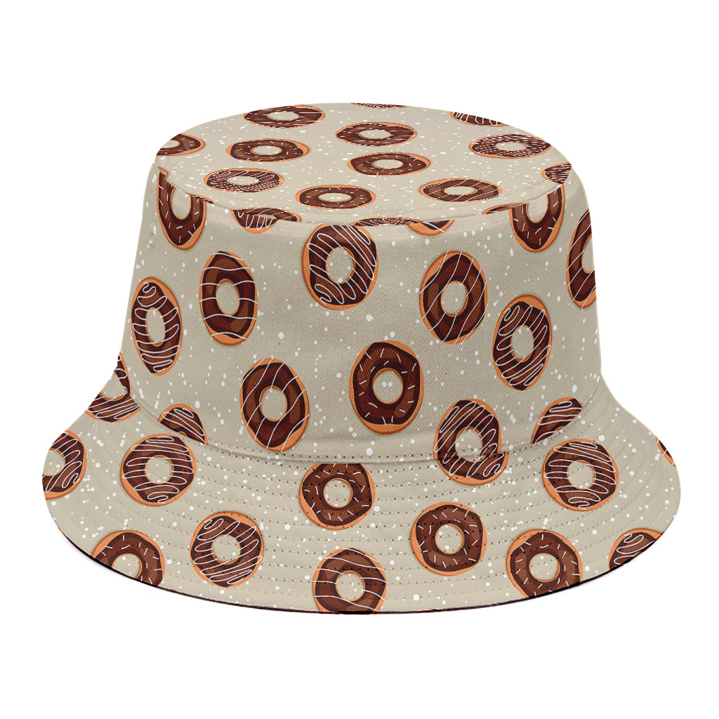 Chocolate Donuts Pattern Print Bucket Hat