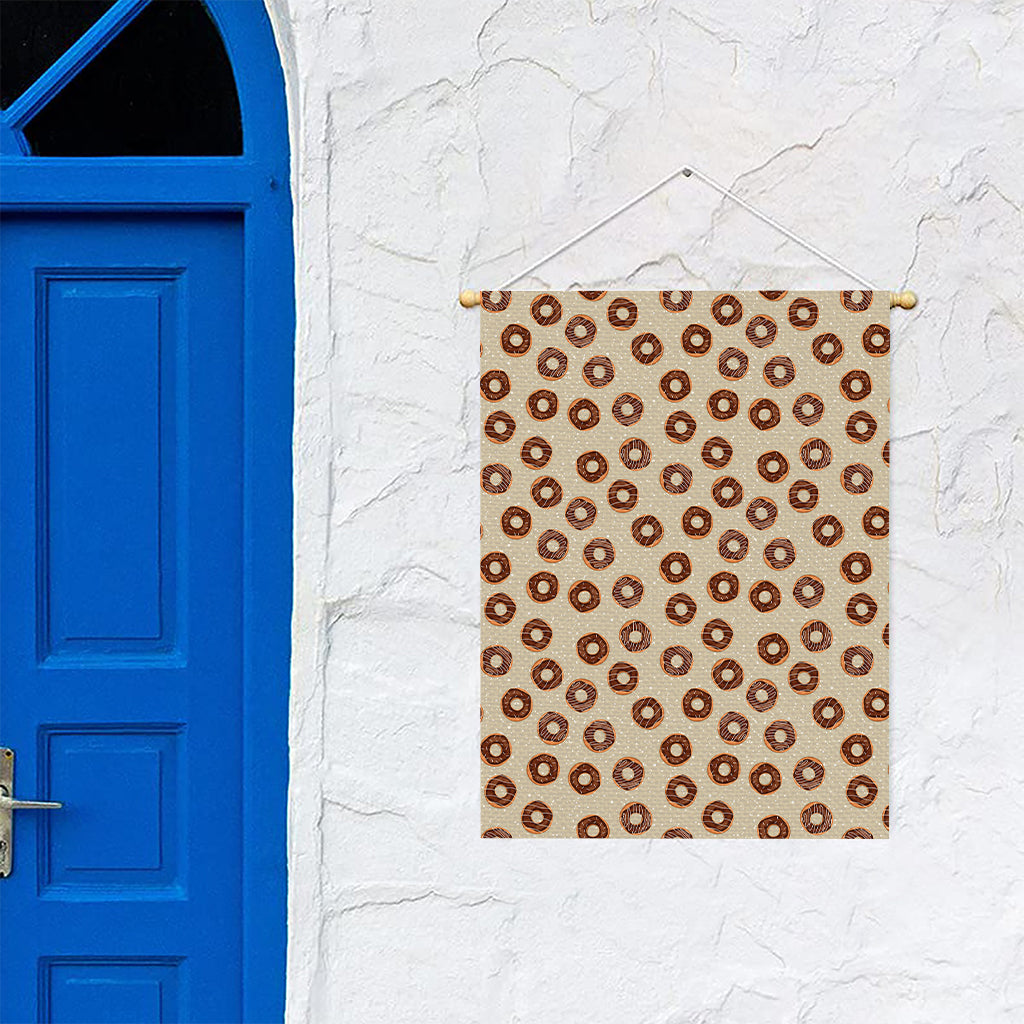 Chocolate Donuts Pattern Print Garden Flag