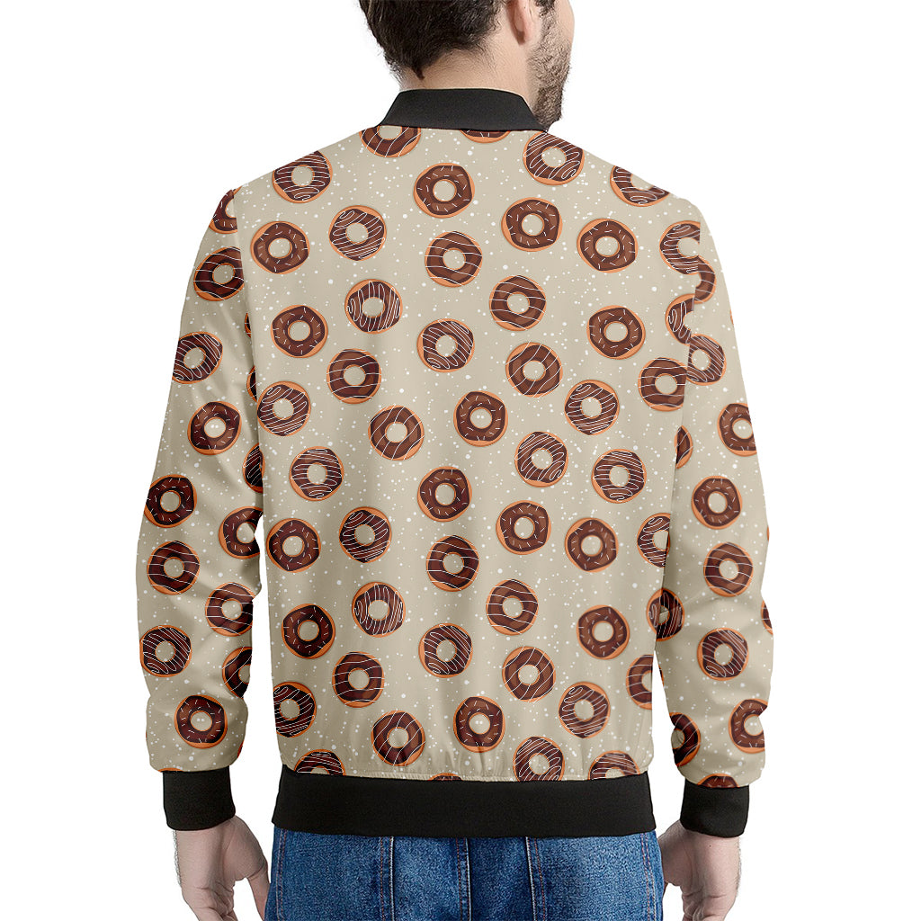 Chocolate Donuts Pattern Print Men's Bomber Jacket