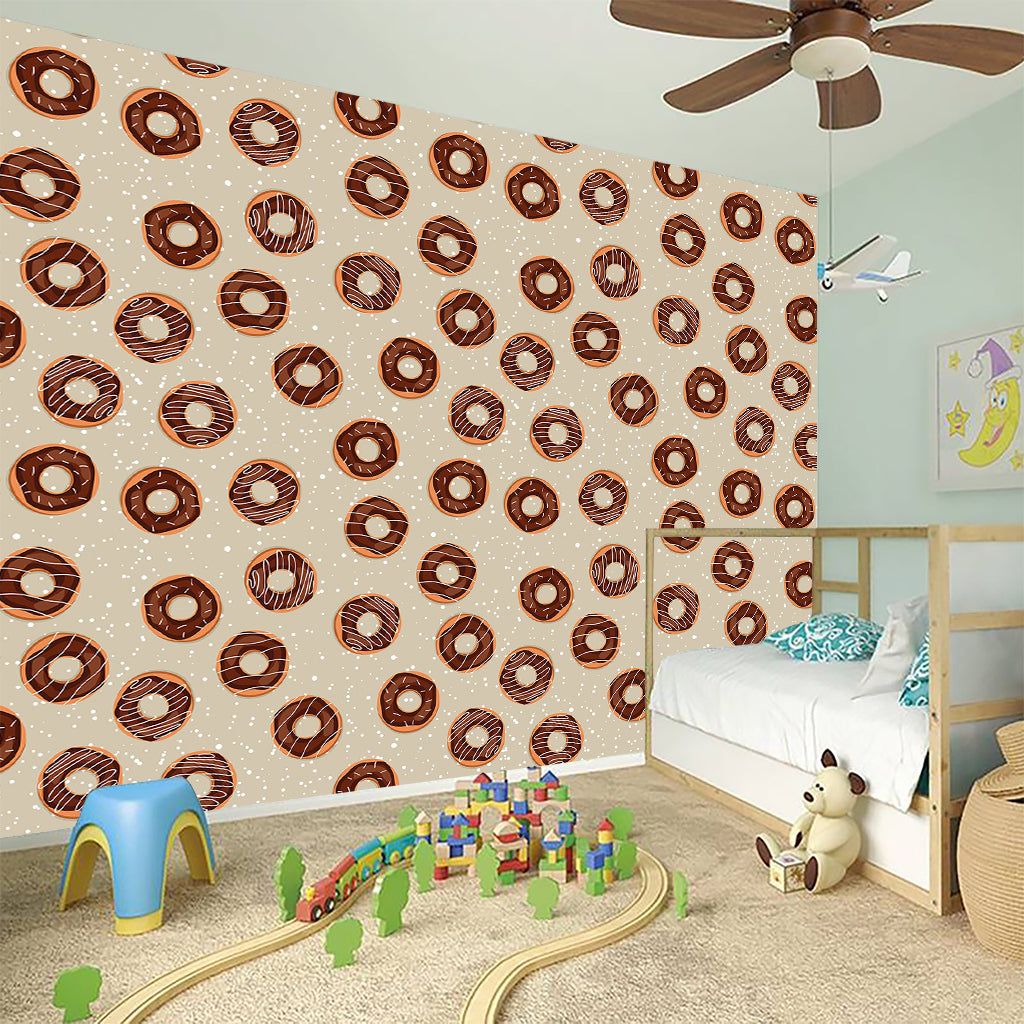 Chocolate Donuts Pattern Print Wall Sticker
