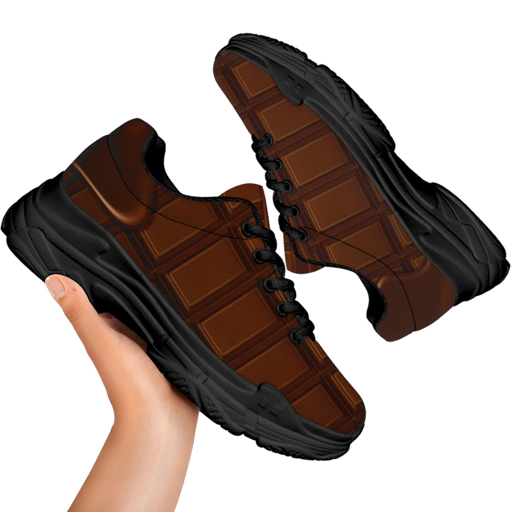 Chocolate Print Black Chunky Shoes