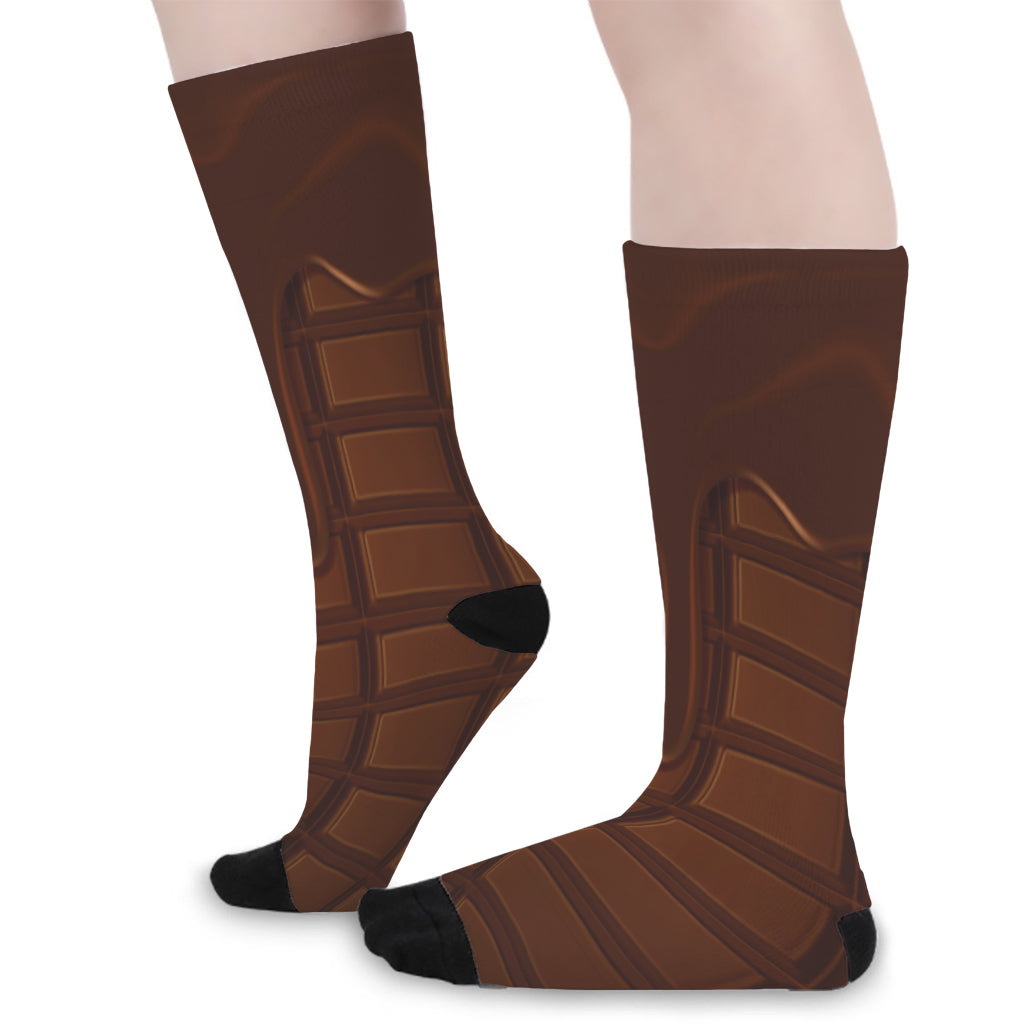Chocolate Print Long Socks