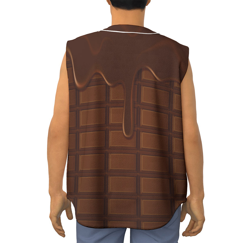 Chocolate Print Sleeveless Baseball Jersey