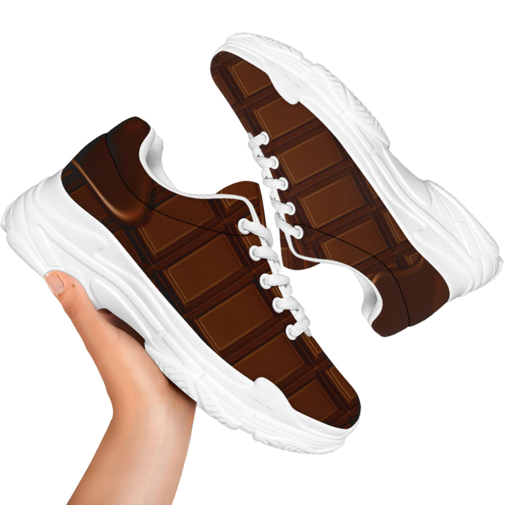 Chocolate Print White Chunky Shoes