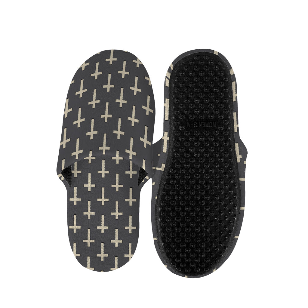 Christian Cross Pattern Print Slippers