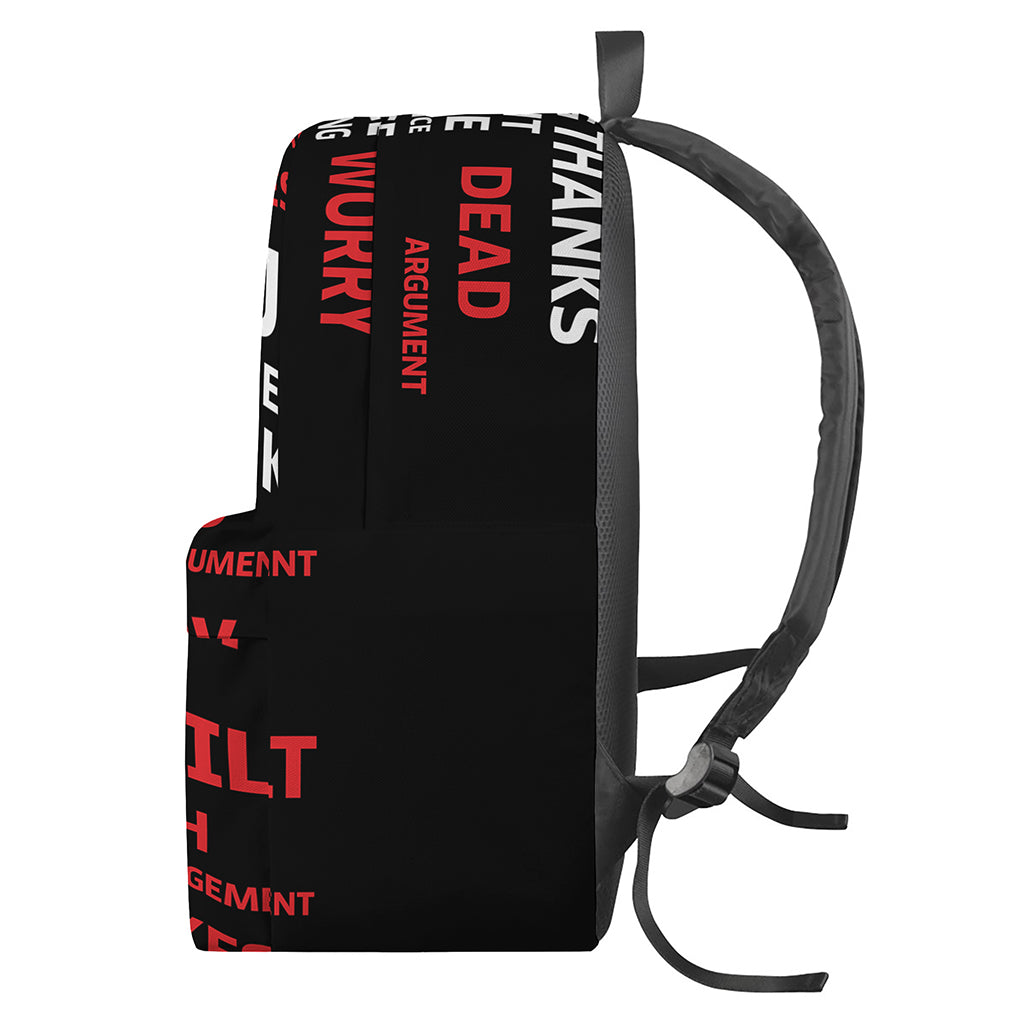 Christian Cross Religious Words Print Backpack