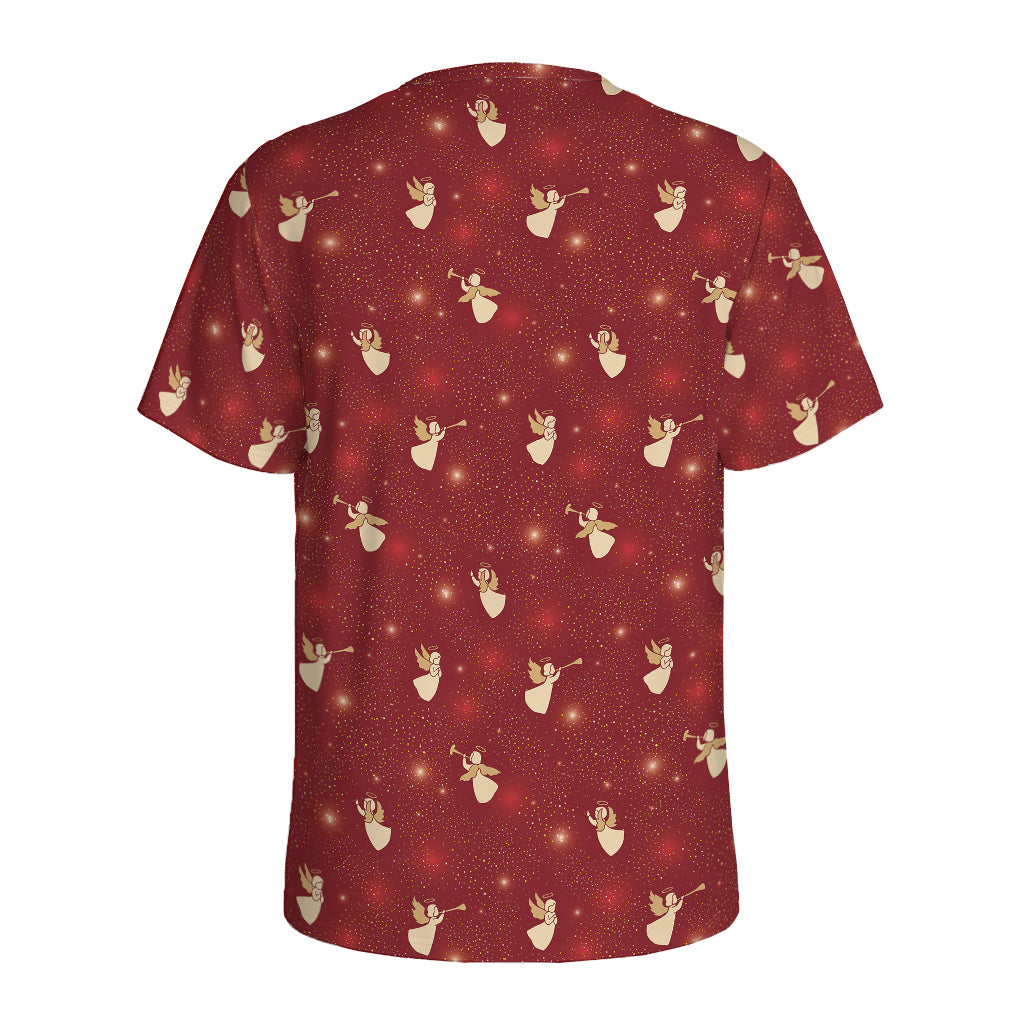 Christmas Angel Pattern Print Men's Sports T-Shirt