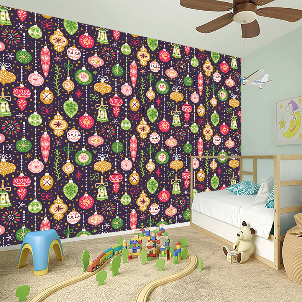 Christmas Baubles Pattern Print Wall Sticker