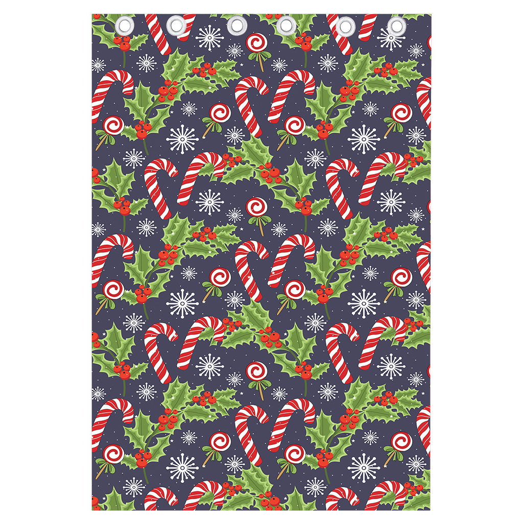 Christmas Berry And Candy Pattern Print Curtain