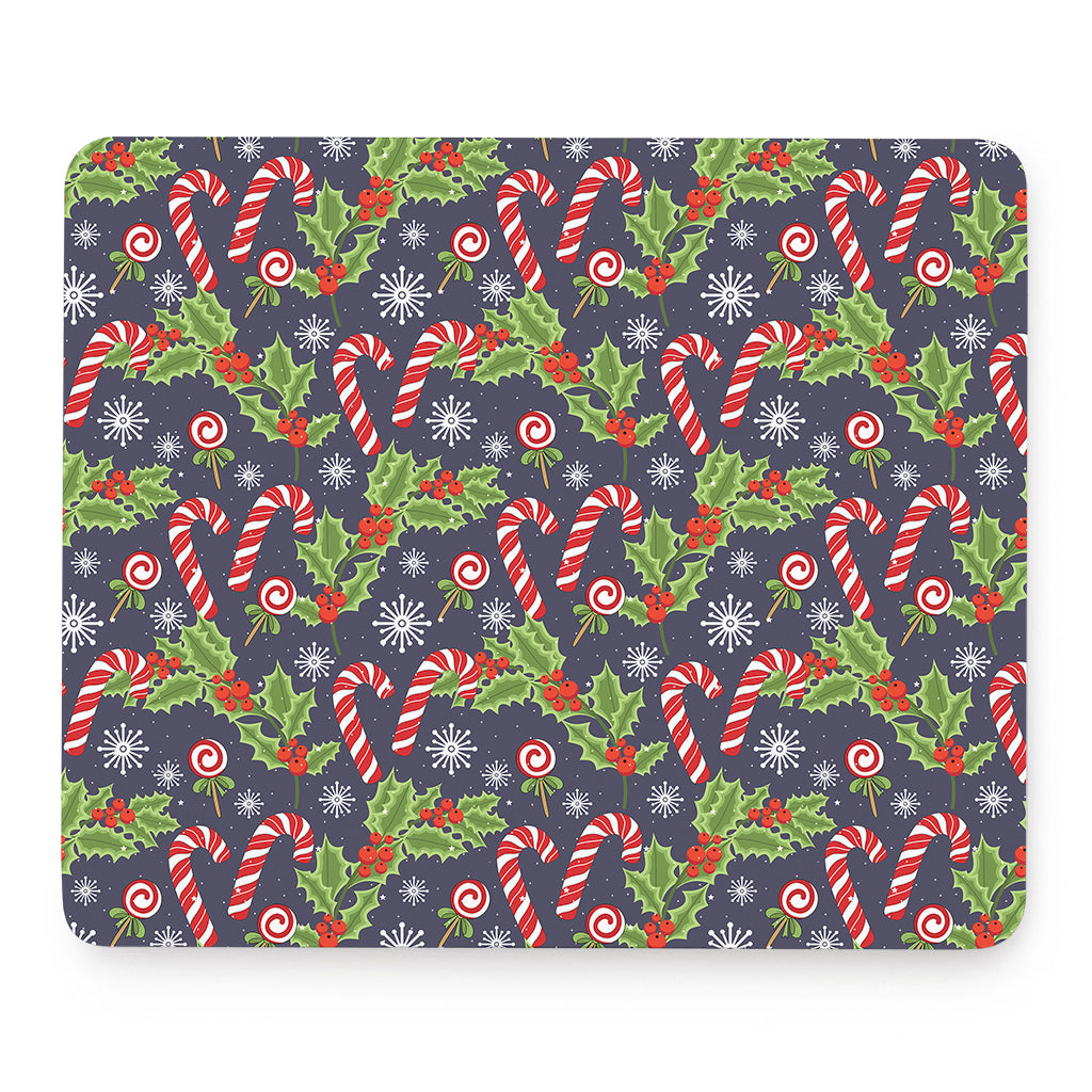 Christmas Berry And Candy Pattern Print Mouse Pad