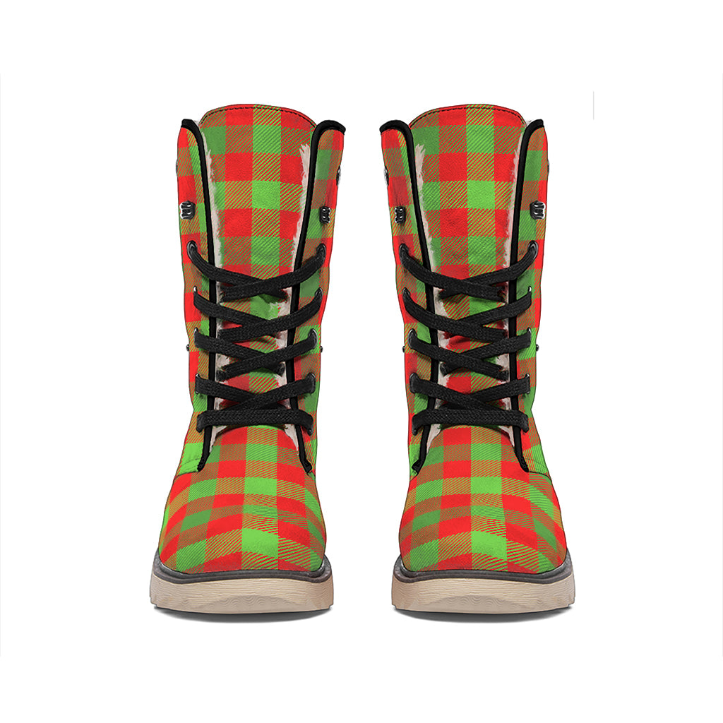 Christmas Buffalo Plaid Print Winter Boots