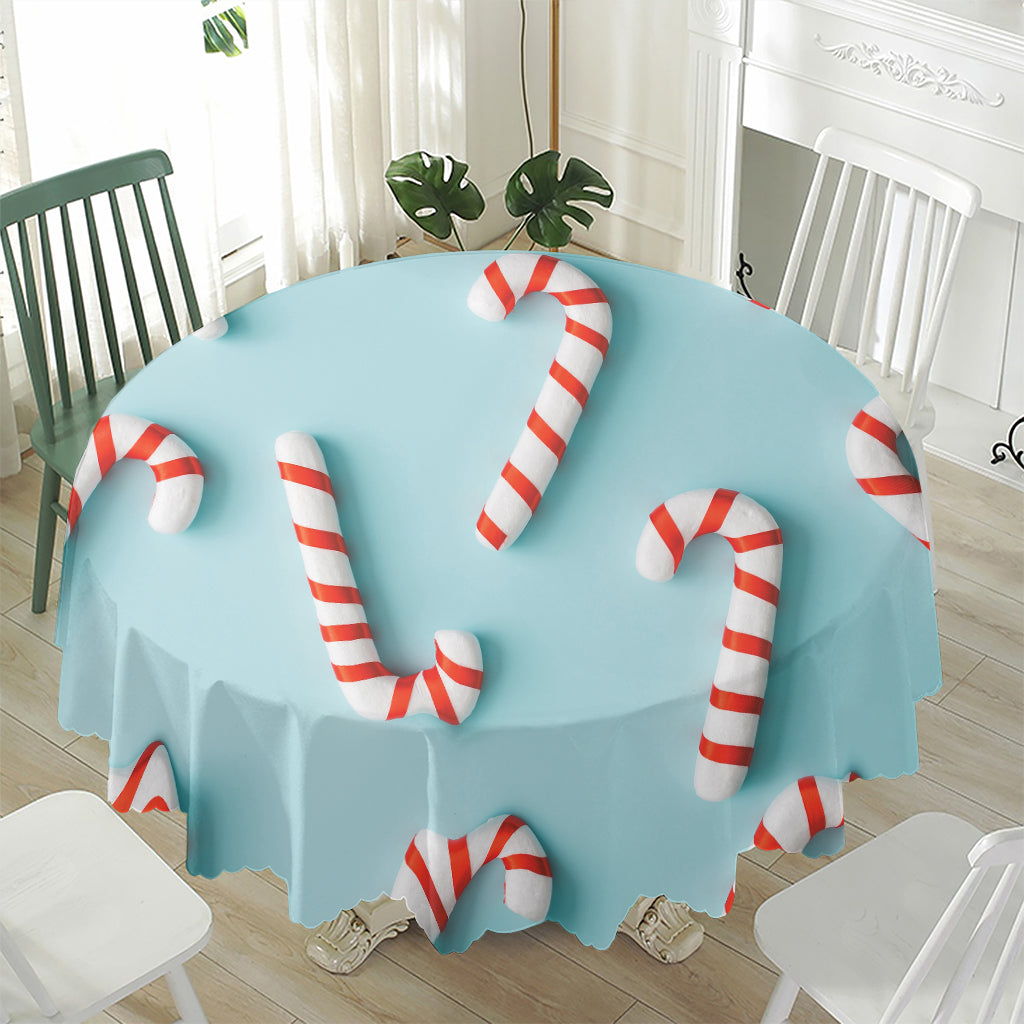 Christmas Candy Candies Pattern Print Waterproof Round Tablecloth