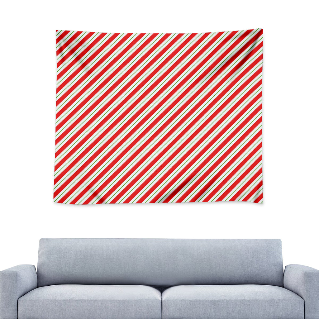 Christmas Candy Cane Stripe Print Tapestry