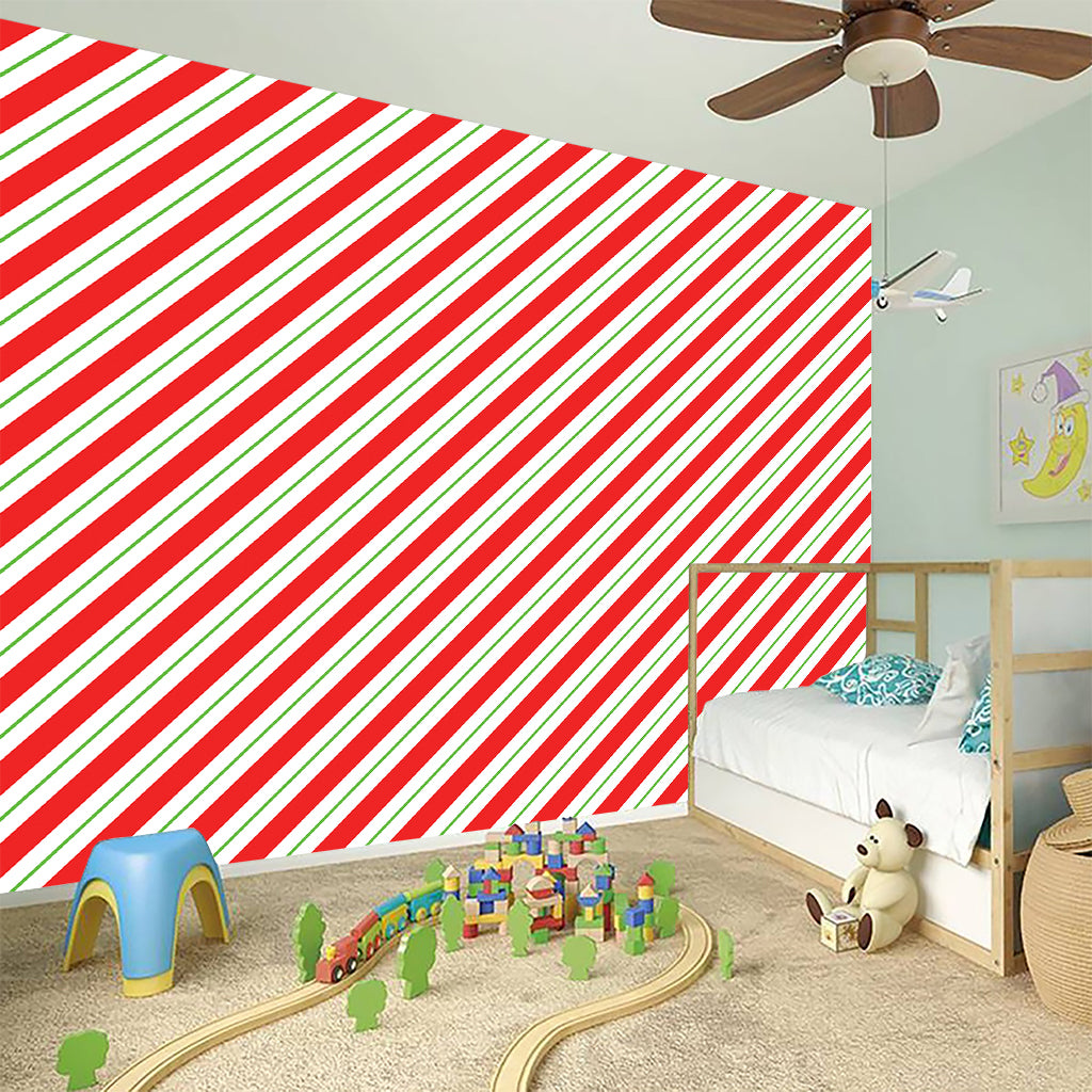 Christmas Candy Cane Stripe Print Wall Sticker