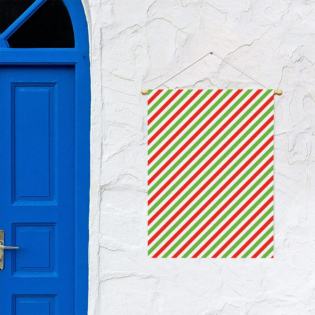 Christmas Candy Cane Striped Print Garden Flag