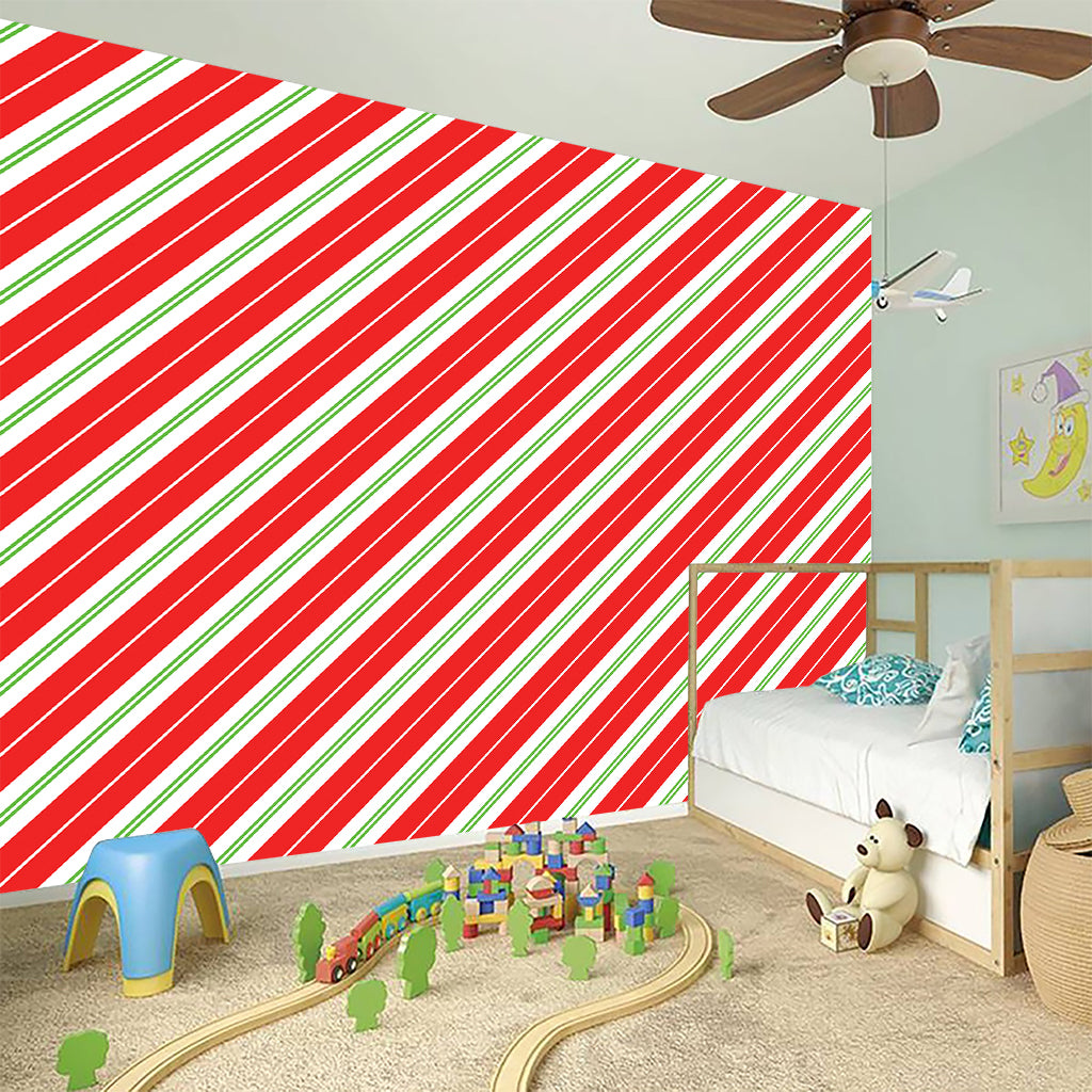 Christmas Candy Cane Stripes Print Wall Sticker