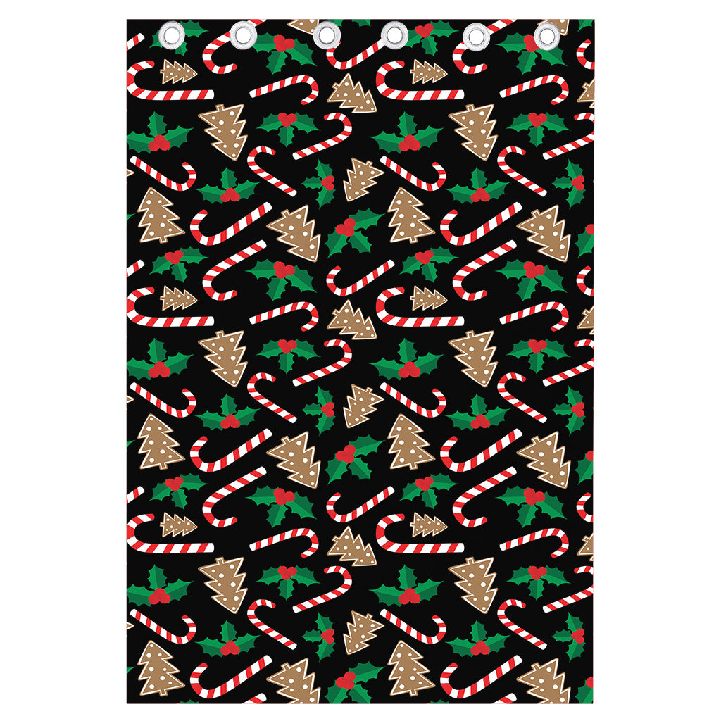 Christmas Cookie And Candy Pattern Print Curtain