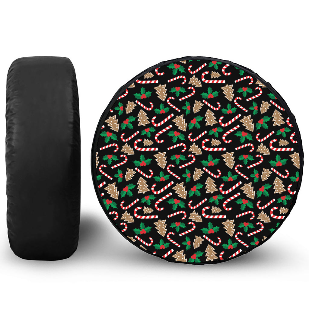 Christmas Cookie And Candy Pattern Print Tire Cover
