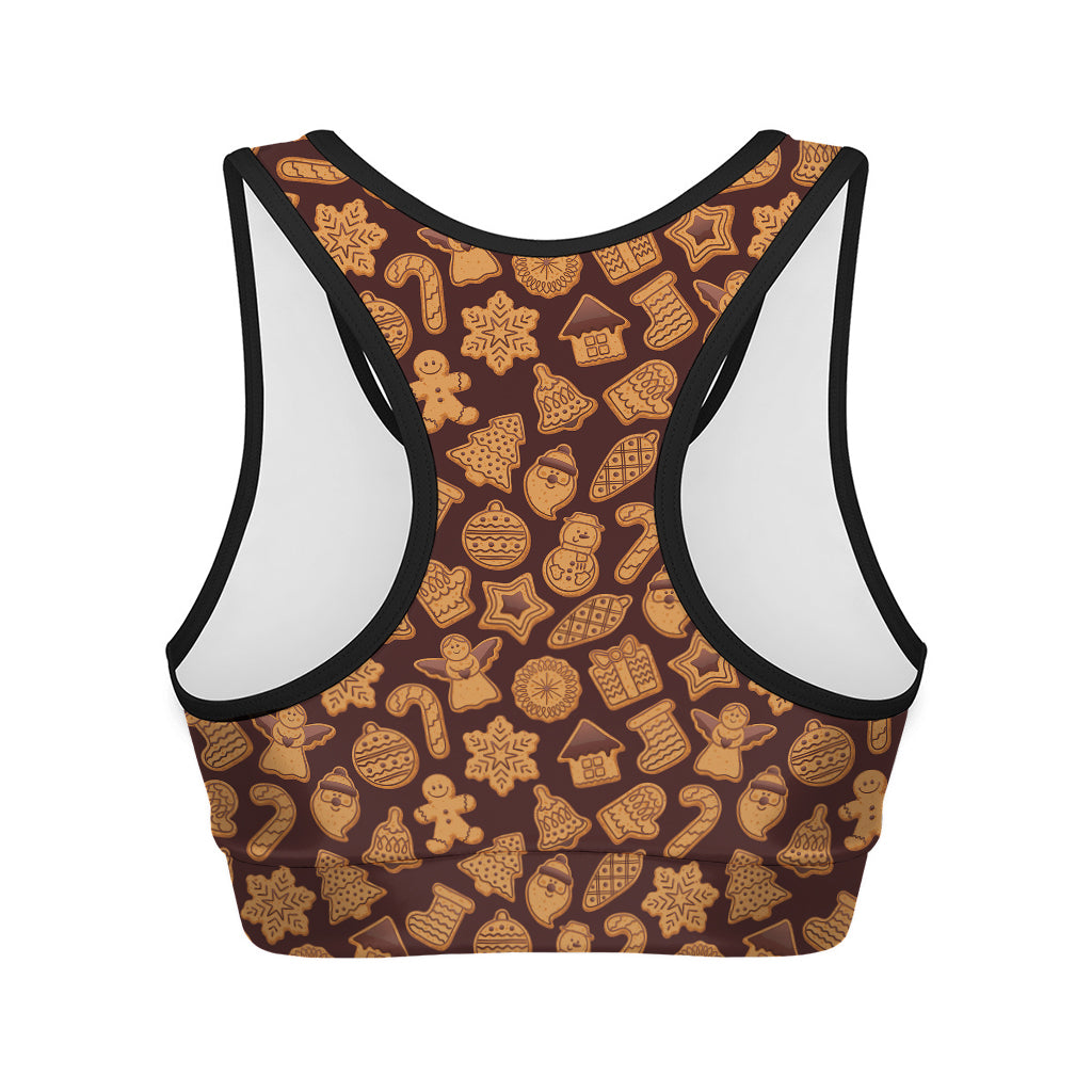 Christmas Cookies Pattern Print Women's Sports Bra