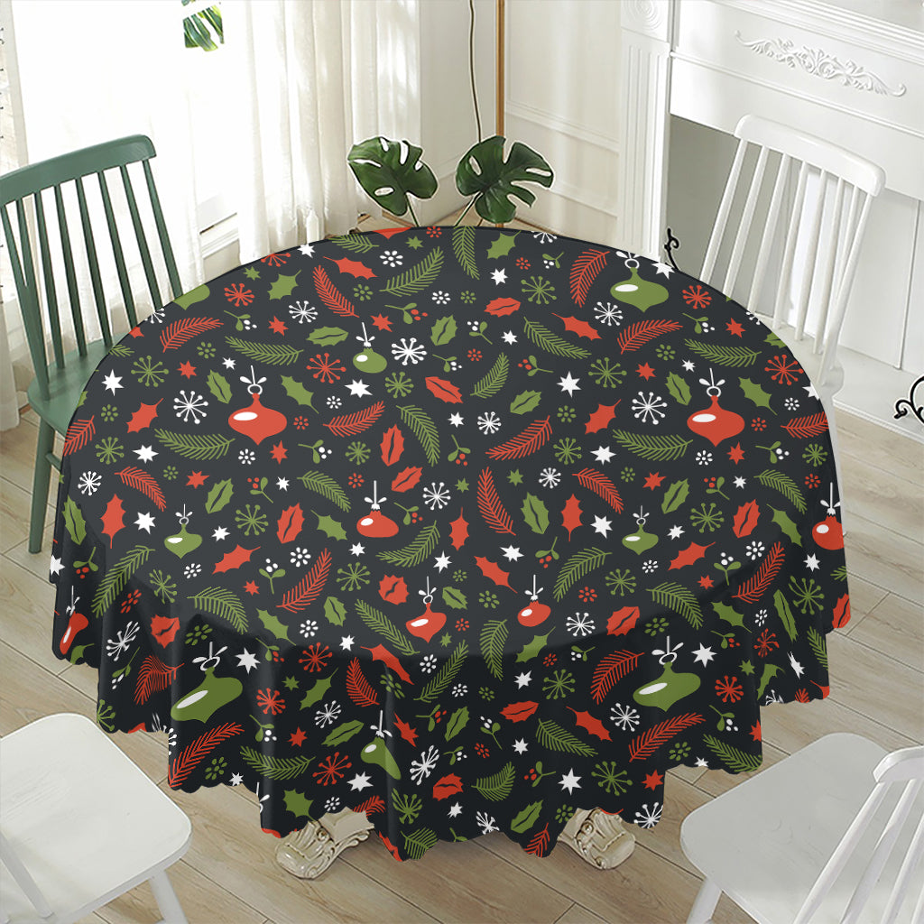 Christmas Decorations Pattern Print Waterproof Round Tablecloth