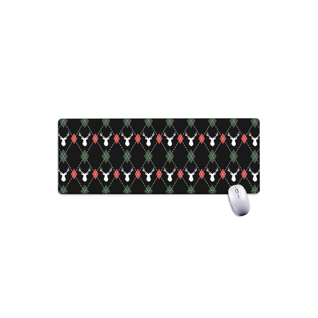 Christmas Deer Argyle Pattern Print Extended Mouse Pad