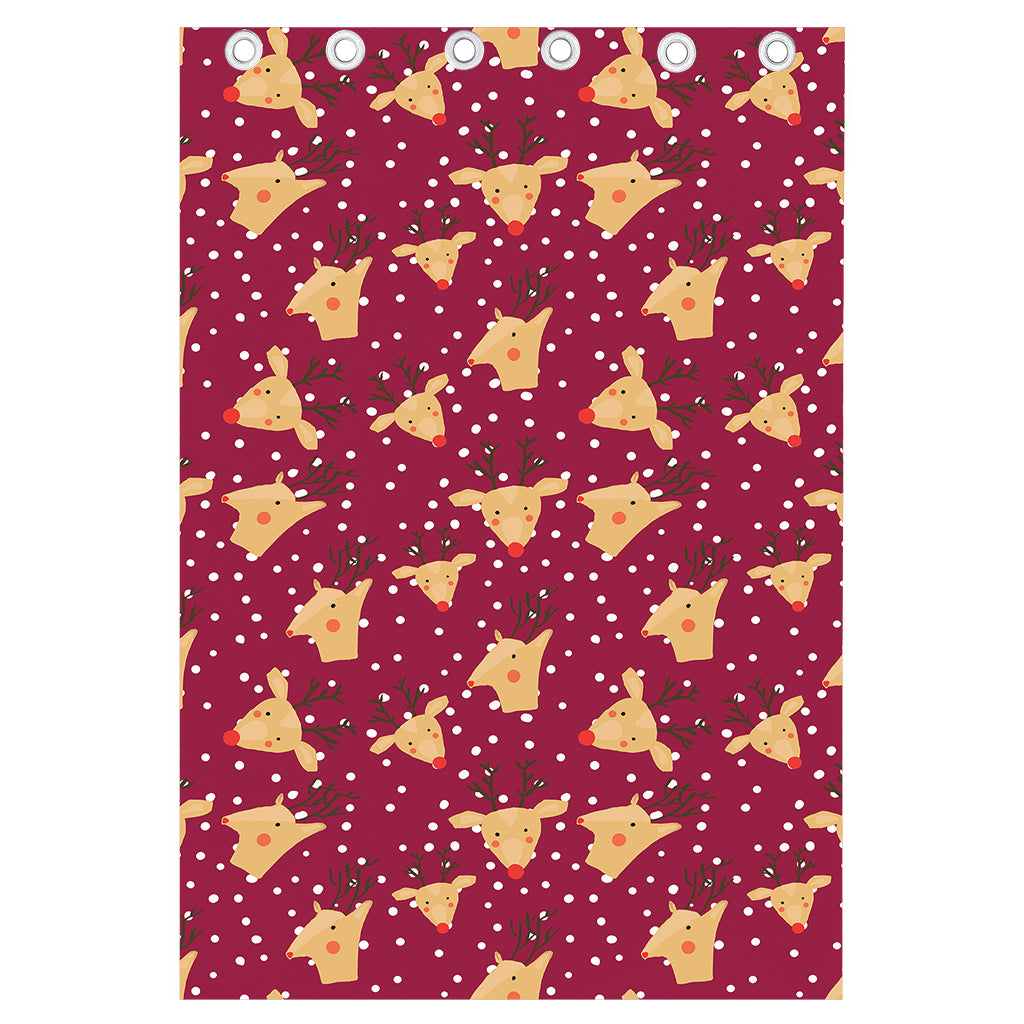 Christmas Deer Pattern Print Curtain
