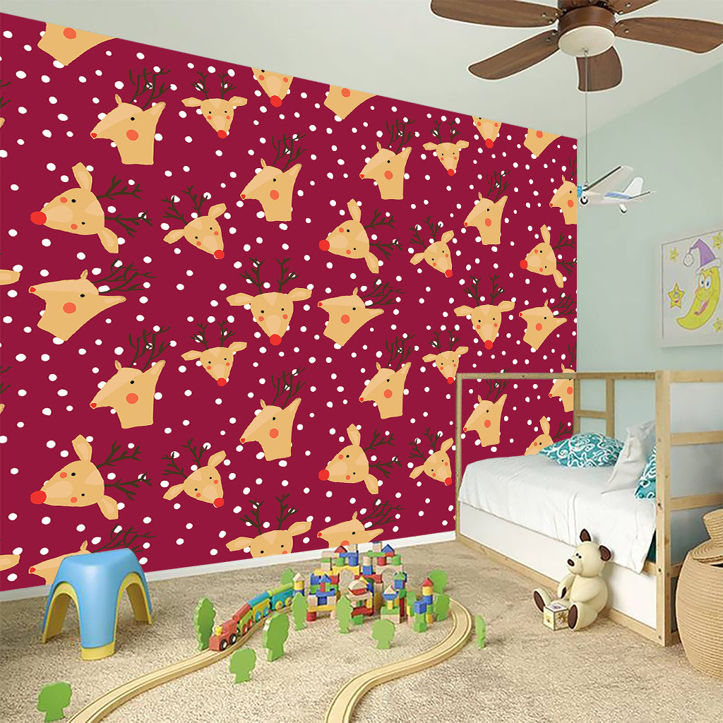 Christmas Deer Pattern Print Wall Sticker