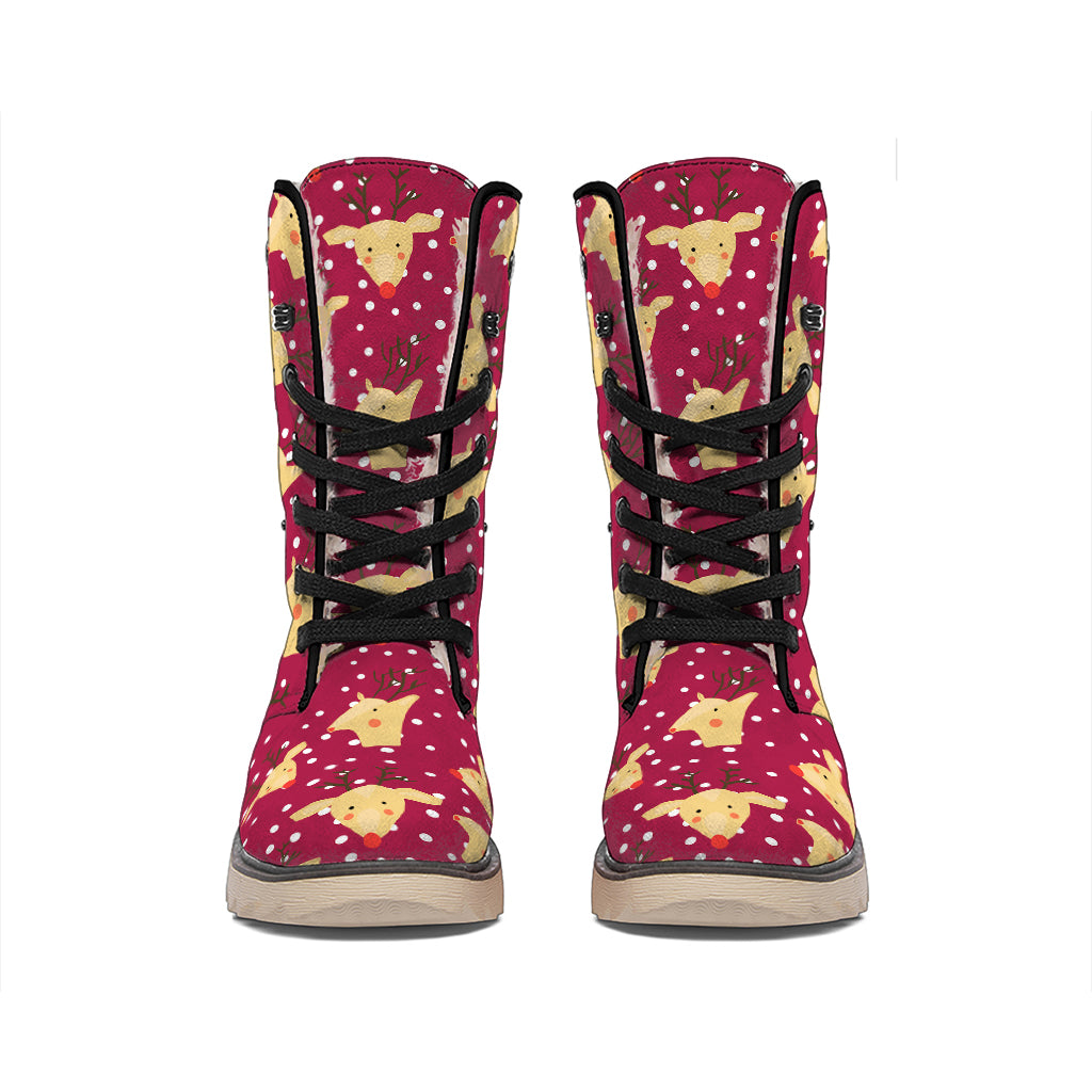 Christmas Deer Pattern Print Winter Boots