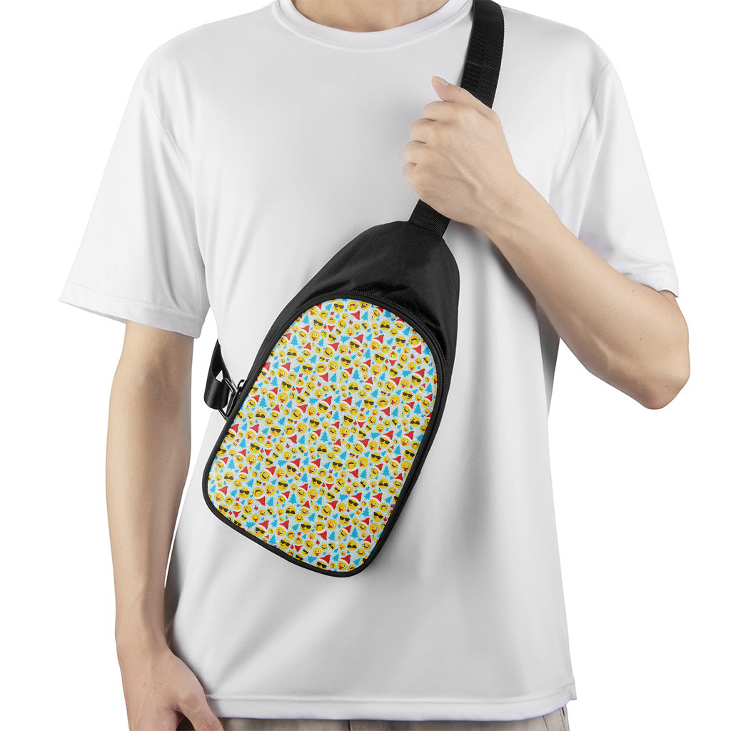 Christmas Emoji Pattern Print Chest Bag