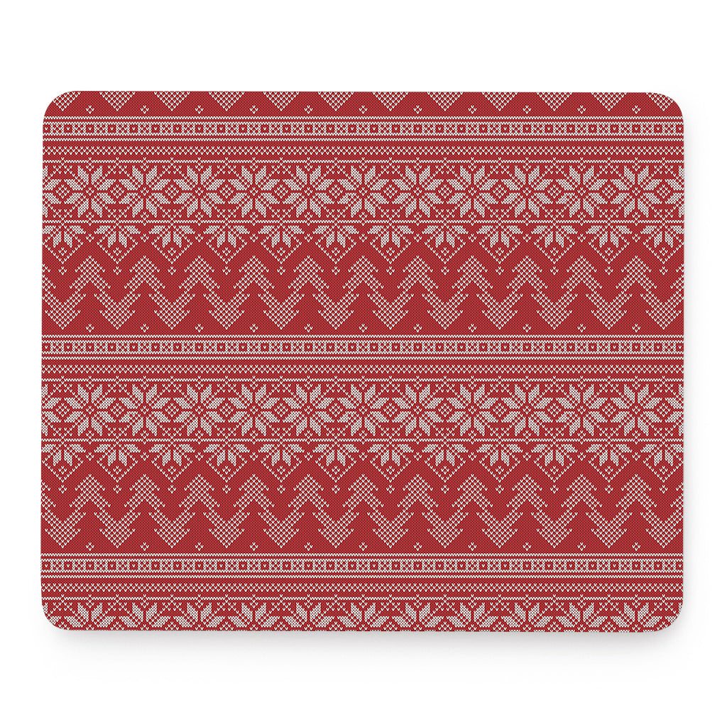 Christmas Festive Knitted Pattern Print Mouse Pad