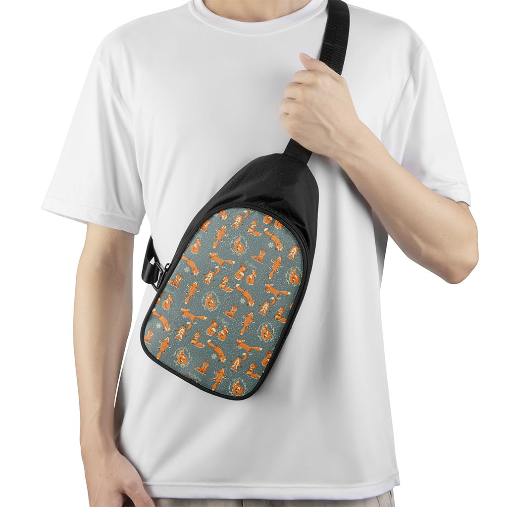 Christmas Fox Pattern Print Chest Bag