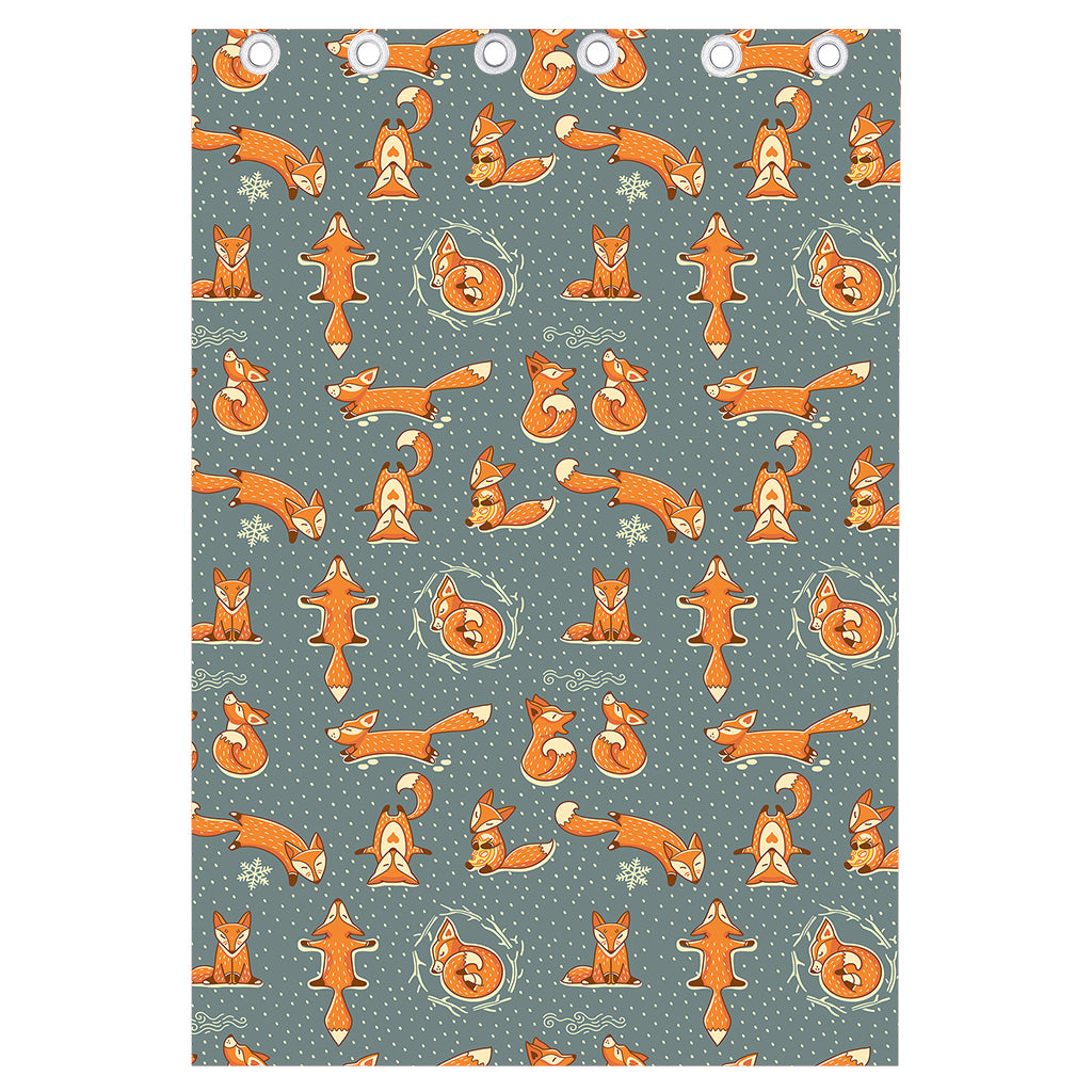 Christmas Fox Pattern Print Curtain