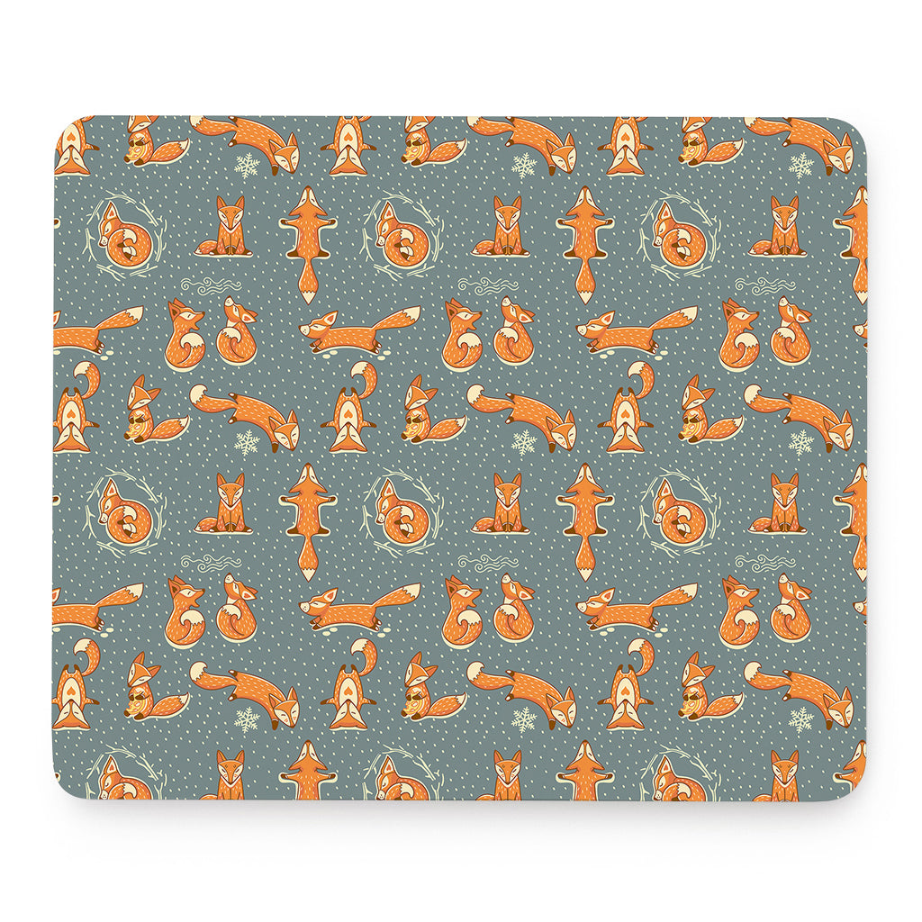 Christmas Fox Pattern Print Mouse Pad