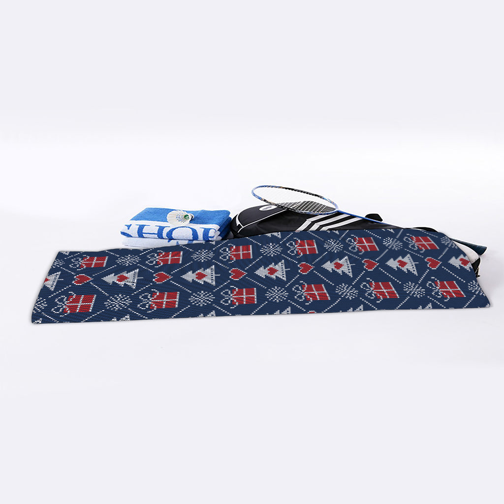 Christmas Gift Knitted Pattern Print Sports Towel