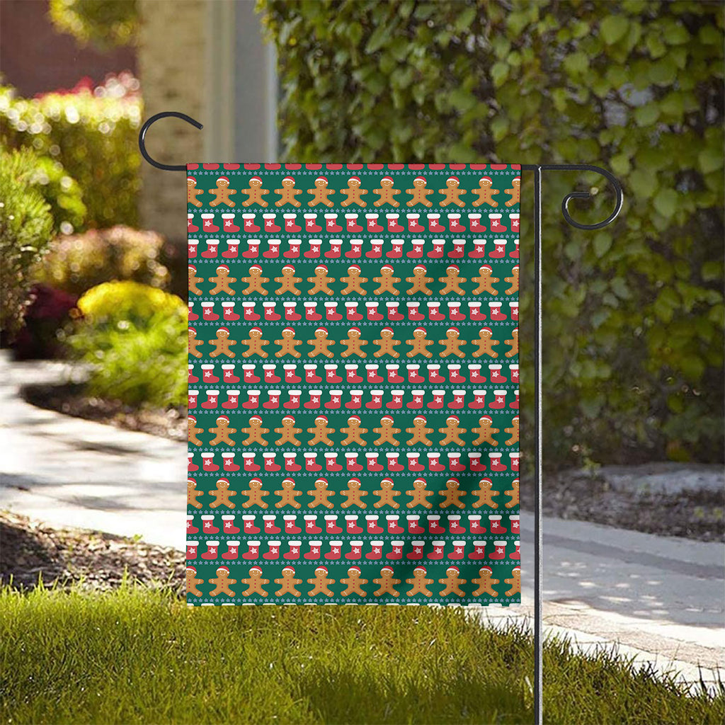 Christmas Gingerbread Man Pattern Print House Flag