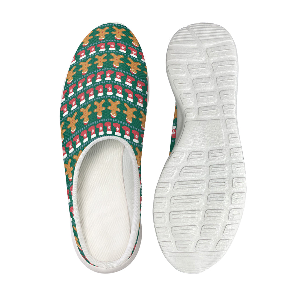 Christmas Gingerbread Man Pattern Print Mesh Casual Shoes