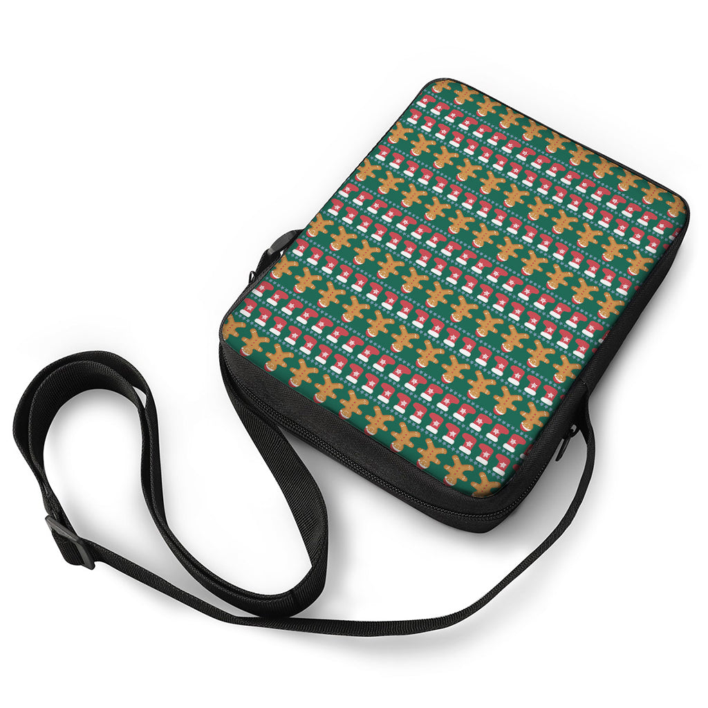 Christmas Gingerbread Man Pattern Print Rectangular Crossbody Bag