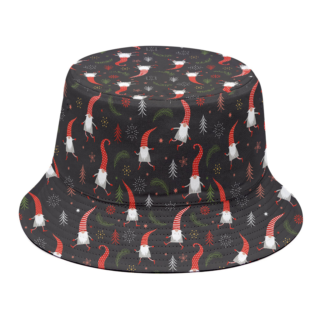 Christmas Gnomes Pattern Print Bucket Hat