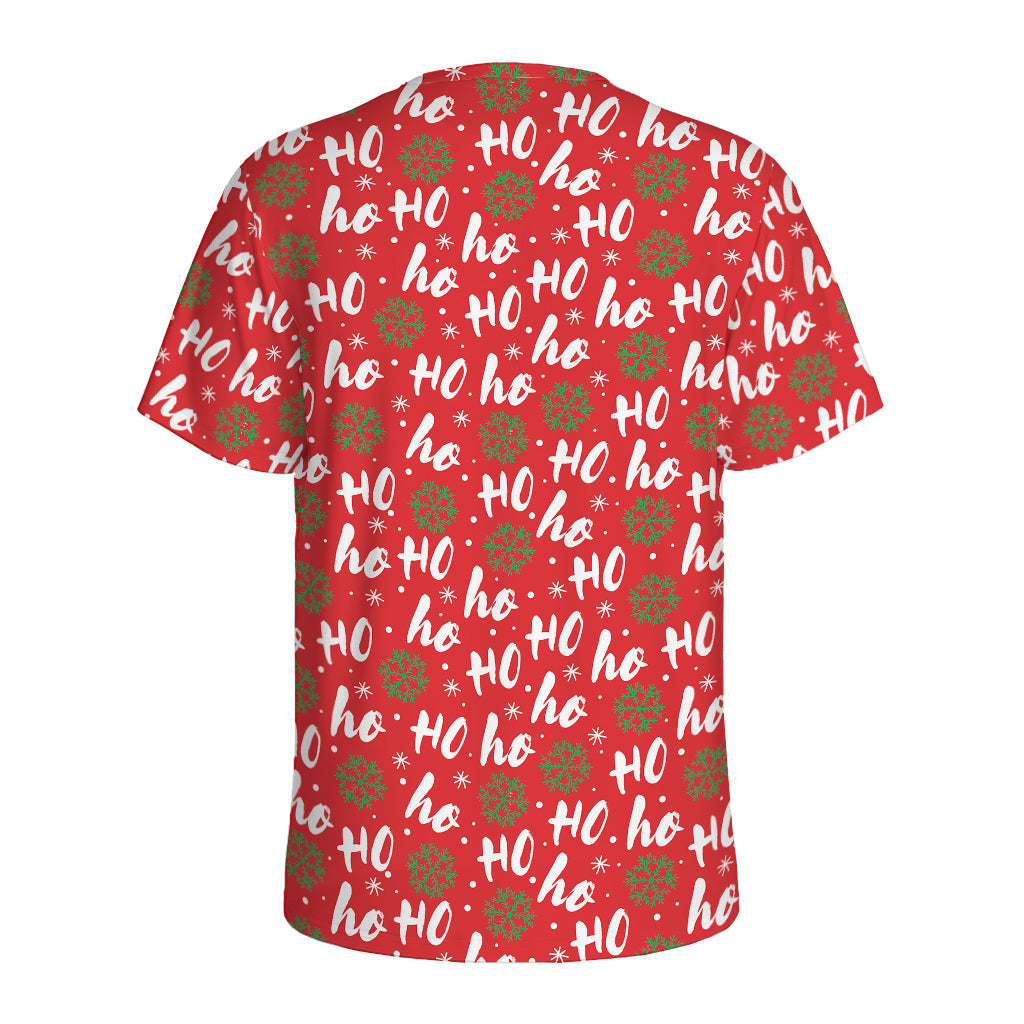 Christmas Hohoho Santa Claus Laugh Print Men's Sports T-Shirt