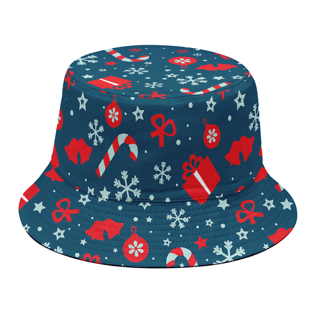Christmas Holiday Elements Pattern Print Bucket Hat
