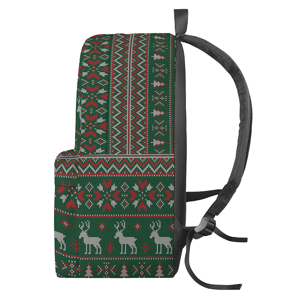 Christmas Holiday Knitted Pattern Print Backpack