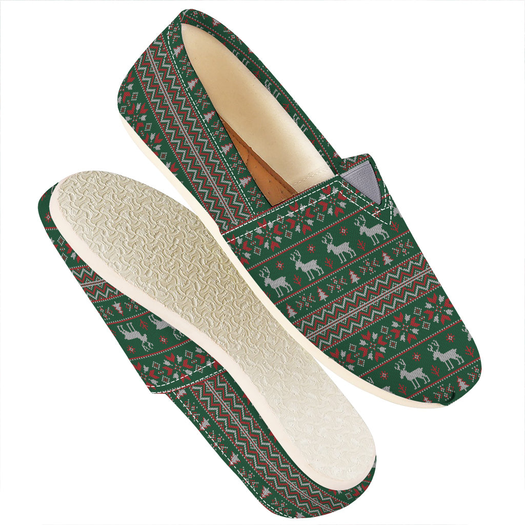 Christmas Holiday Knitted Pattern Print Casual Shoes