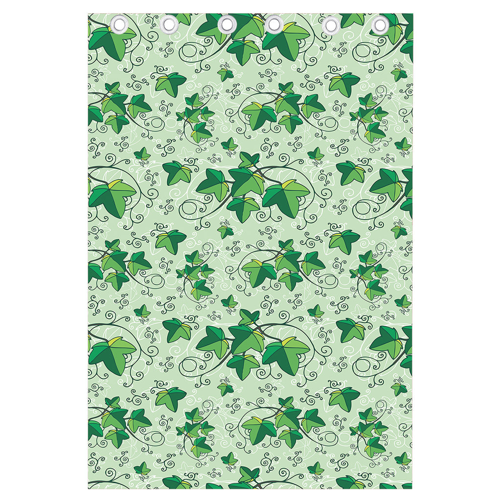Christmas Ivy Leaf Pattern Print Curtain